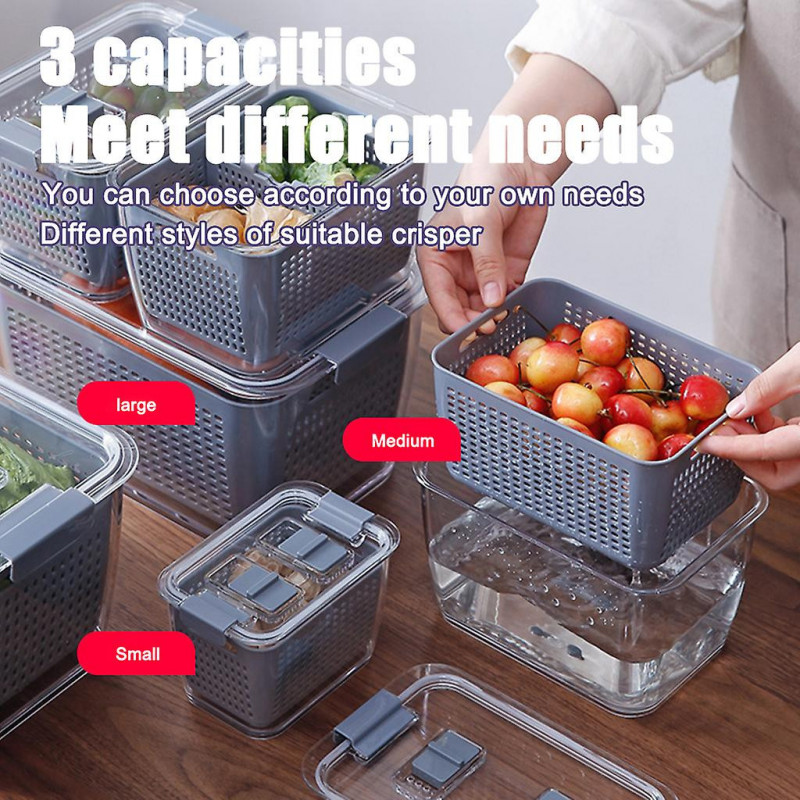 Refrigerator Food For Fresh Keeping Containers Durable Large Capacity Organizer
