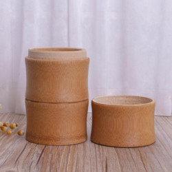 Natural Bamboo Tube Tea Box Airtight Small Container Spice Storage Jar With Lid Natural Bamboo Tube Tea Box Airtight Small Container Spice Storage Jar With Lid