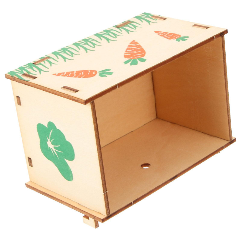 Rabbit Hay Feeder Wooden Bunny Feeding Box Grass Food Holder Rack Hamster Feeding Box