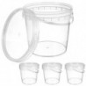 4pcs Transparent Storage Bucket Ice Cream Food Bucket Storage Tank with Lid