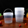 4pcs Transparent Storage Bucket Ice Cream Food Bucket Storage Tank with Lid