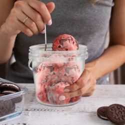 4pcs Transparent Storage Bucket Ice Cream Food Bucket Storage Tank with Lid 4pcs Transparent Storage Bucket Ice Cream Food Bucket Storage Tank with Lid