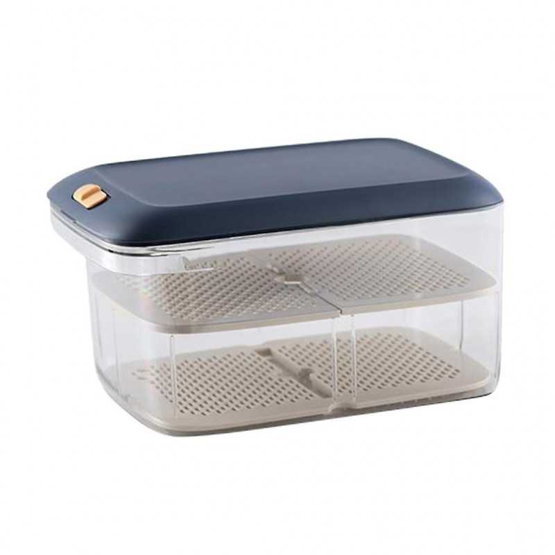 Couvercles en plastique de stockage Bpa Sans fuite Récipient alimentaire Bleu clair C