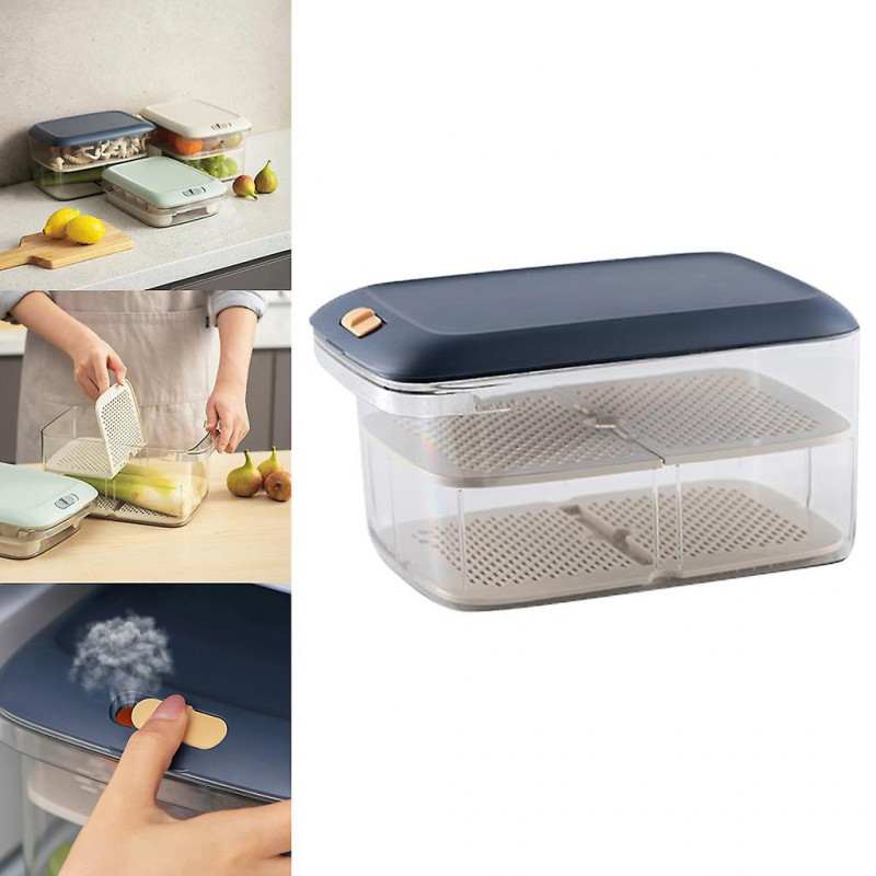 Couvercles en plastique de stockage Bpa Sans fuite Récipient alimentaire Bleu clair C