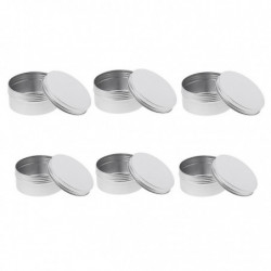 6 Pieces Aluminium Lip Balm Empty Pot Jar Tin Container Box With Screw Lid