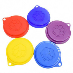 2 Pcs Reusable Pet Dog Can Tin Food Covers With Print Pet Cans Plastic Lid Caps-Random Color 2 Pcs Reusable Pet Dog Can Tin Food Covers With Print Pet Cans Plastic Lid Caps-Random Color