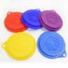 2 Pcs Reusable Pet Dog Can Tin Food Covers With Print Pet Cans Plastic Lid Caps-Random Color