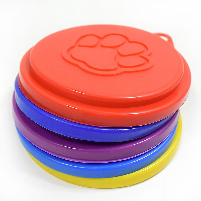 2 Pcs Reusable Pet Dog Can Tin Food Covers With Print Pet Cans Plastic Lid Caps-Random Color