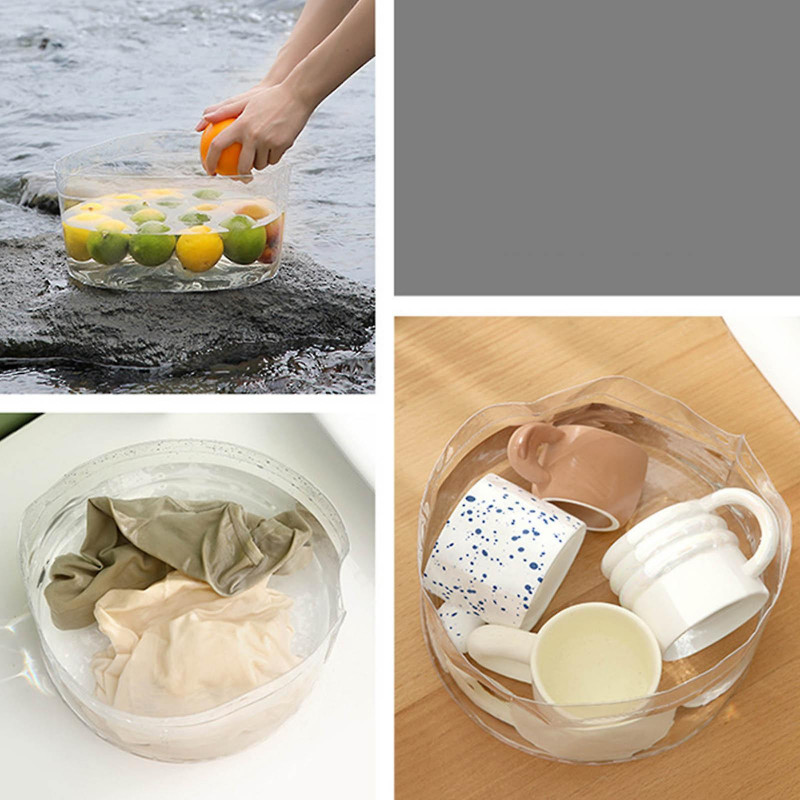 2PCS Foldable Bucket Outdoor Travel Foot Soaking Portable Large Capacity Water Storage Bucket Water Basin Wash Basin