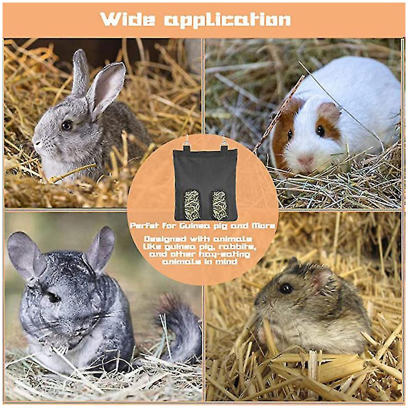 Yaju Open Design Feeder Storage Bag Hanging Feeder Guinea Pig Hay Feeding(1pcs,black Yaju Open Design Feeder Storage Bag Hanging Feeder Guinea Pig Hay Feeding(1pcs,black