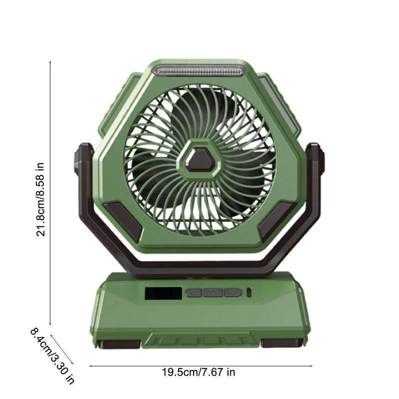 2024 New Outdoor Fan Silent 6-inch Lighting Digital Display Large Capacity Portable Camping Fan Flye244283