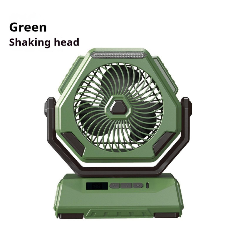 2024 New Outdoor Fan Silent 6-inch Lighting Digital Display Large Capacity Portable Camping Fan Flye244283