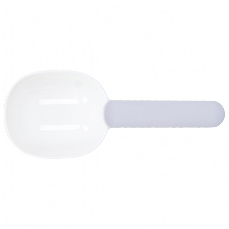 Pet Food Spoon Sturdy Comfortable Thickened Plastic Safe for Dogs and Pets White Gray