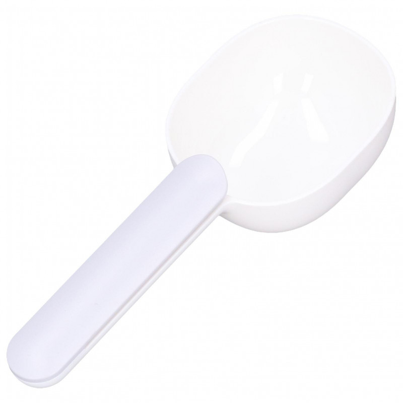 Pet Food Spoon Sturdy Comfortable Thickened Plastic Safe for Dogs and Pets White Gray