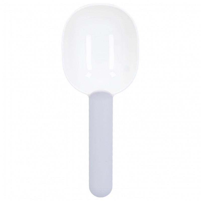 Pet Food Spoon Sturdy Comfortable Thickened Plastic Safe for Dogs and Pets White Gray