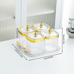 Simple Food Sealer Jar with Tray Moisture-proof Seasoning Box for Pea-Nuts Food Simple Food Sealer Jar with Tray Moisture-proof Seasoning Box for Pea-Nuts Food