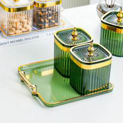 Simple Food Sealer Jar with Tray Moisture-proof Seasoning Box for Pea-Nuts Food Simple Food Sealer Jar with Tray Moisture-proof Seasoning Box for Pea-Nuts Food