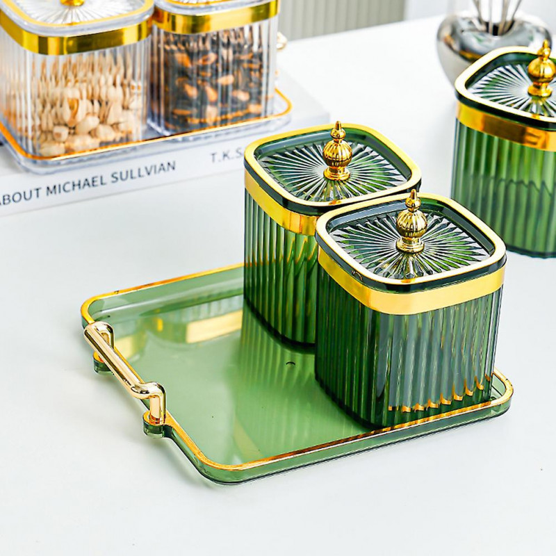 Simple Food Sealer Jar with Tray Moisture-proof Seasoning Box for Pea-Nuts Food