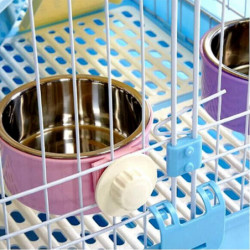 Stainless Steel Dog Cat Food Bowl Pet Feeder 2 In 1 Hanging Bowl Attach Cage Mount For Small Pets Stainless Steel Dog Cat Food Bowl Pet Feeder 2 In 1 Hanging Bowl Attach Cage Mount For Small Pets