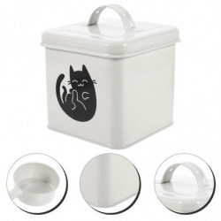 Large-capacity Pet Food Storage Box Multi-functional Iron Cat Snack Bucket Dog Snack Bin with Sppon Large-capacity Pet Food Storage Box Multi-functional Iron Cat Snack Bucket Dog Snack Bin with Sppon