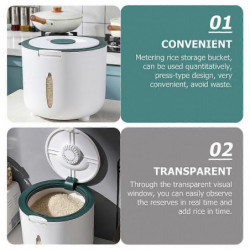 Moisture-proof Sealed Rice Bucket Household Rice Storage Box Rice Dispenser Moisture-proof Sealed Rice Bucket Household Rice Storage Box Rice Dispenser
