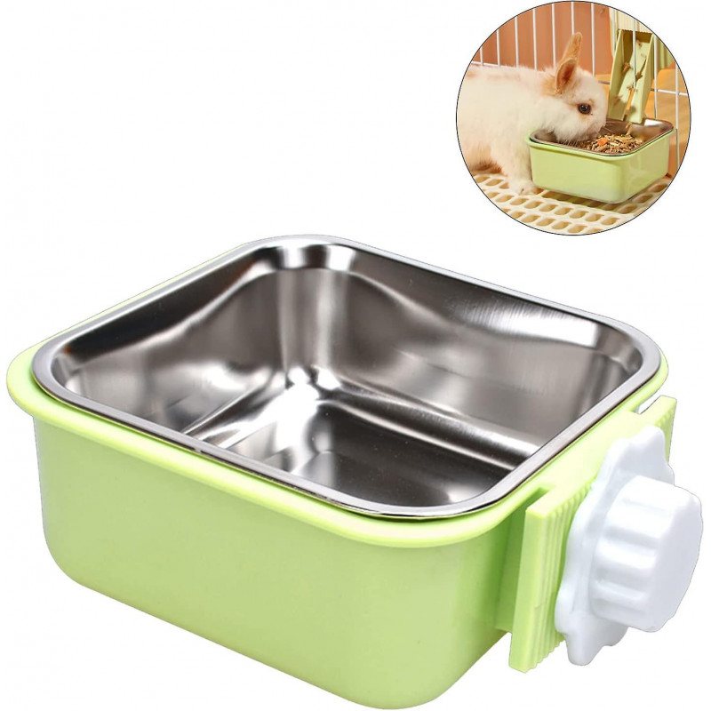 Pet Hanging Bowl For Lmell Crates, 2 In 1 Small Dog Bowl Puppy Bowl Removable Stainless Rabbit B Gift