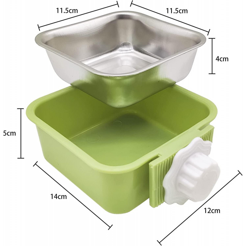 Pet Hanging Bowl For Lmell Crates, 2 In 1 Small Dog Bowl Puppy Bowl Removable Stainless Rabbit B Gift