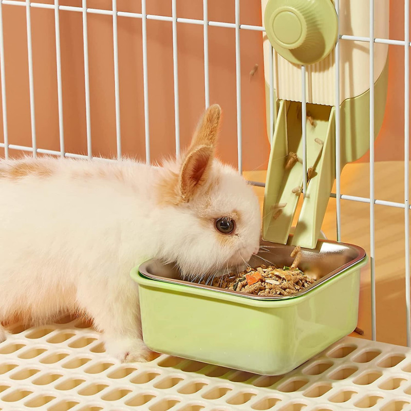 Pet Hanging Bowl For Lmell Crates, 2 In 1 Small Dog Bowl Puppy Bowl Removable Stainless Rabbit B Gift