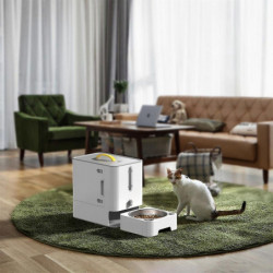 Boîte de rangement de collations pour animaux de compagnie Boîtes de rangement d’alimentation avec bol en acier [...]