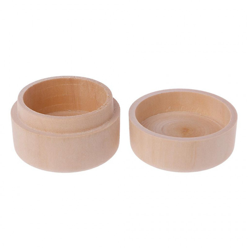 Small Round Wooden Storage Box With Lid Moisture Proof Sealing Organizer