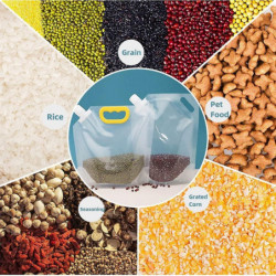 10 Pcs Grain Moisture-Proof Sealed Bag, Reusable Large-Capacity Grain Storage Bags, Stand Up Transparent Food [...]