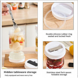 Pickle Jar Wet Dry Separation Olive Hourglass Jar Leakproof Airtight Food Containers Reusable Multipurpose Pickle [...]