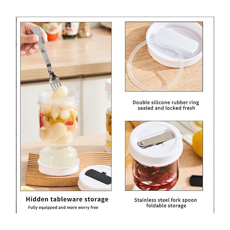Pickle Jar Wet Dry Separation Olive Hourglass Jar Leakproof Airtight Food Containers Reusable Multipurpose Pickle [...]