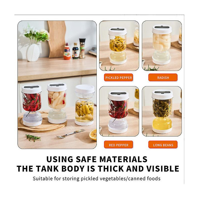 Pickle Jar Wet Dry Separation Olive Hourglass Jar Leakproof Airtight Food Containers Reusable Multipurpose Pickle [...]