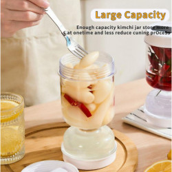 Pickle Jar Wet Dry Separation Olive Hourglass Jar Leakproof Airtight Food Containers Reusable Multipurpose Pickle [...]