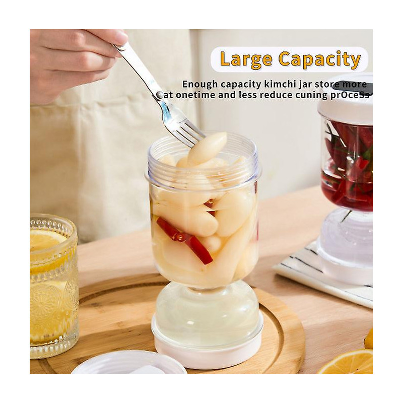 Pickle Jar Wet Dry Separation Olive Hourglass Jar Leakproof Airtight Food Containers Reusable Multipurpose Pickle [...]