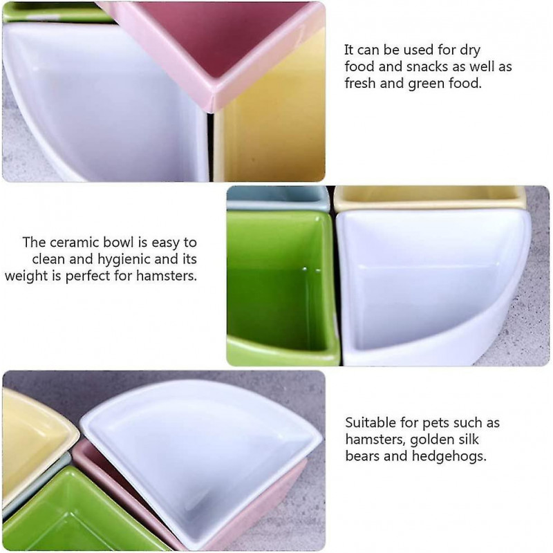 Hamster Bowl, Ceramic, Chewing Bowl, Water Bowl Compatible Small Rodents, Gerbils, Hamsters, Mice, Pigs