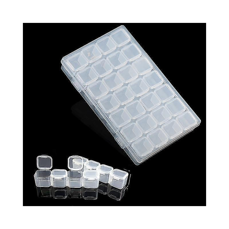 28 Emplacements Bijoux Réglables Boucle d’oreille Bac Conteneur Boîte de rangement