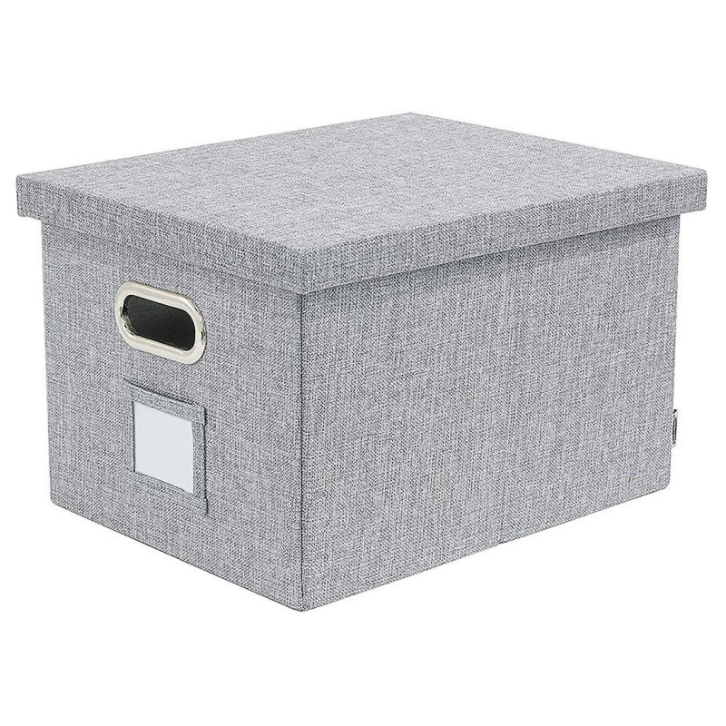 Foldable Linen Storage Box with Lid and Metal Handle