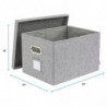 Foldable Linen Storage Box with Lid and Metal Handle