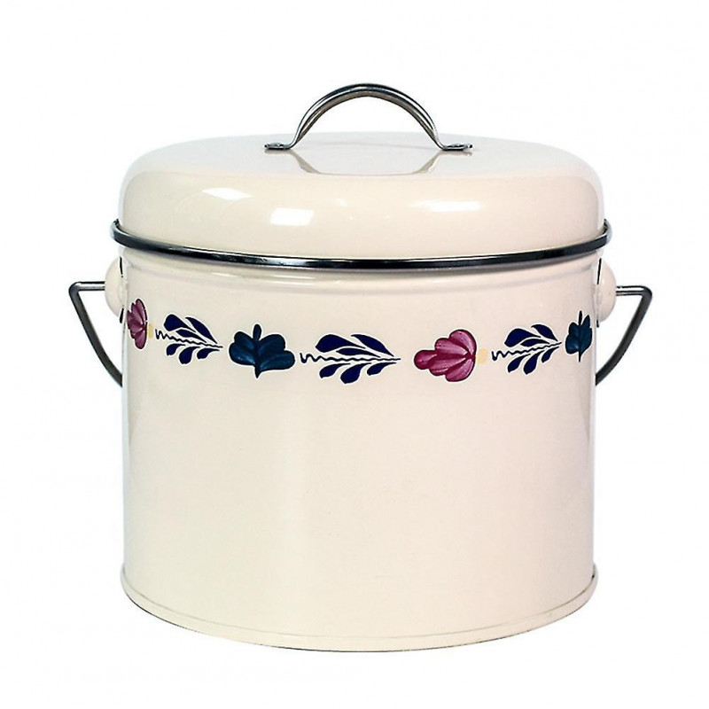 Round Flower Type Biscuits Can Metal Home Rice Et Laundry Pets Food Box Jar B