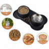 Double Stainless Cat And Dog Bowl Stainless Steel Bowl Non-slip Base Anti-overflow Anti-spill Silicone Mat