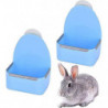 Rabbit Food Bowl Food Box Feed Box Automatic Feeder Overturned Trough 2 Pieces Blue