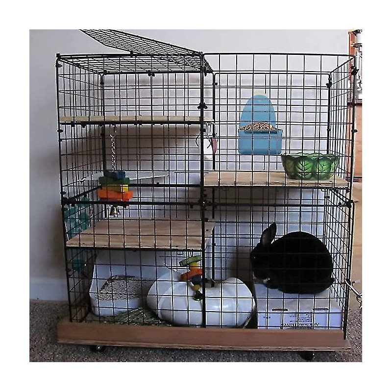 Rabbit Food Bowl Food Box Feed Box Automatic Feeder Overturned Trough 2 Pieces Blue