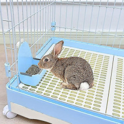 Rabbit Food Bowl Food Box Feed Box Automatic Feeder Overturned Trough 2 Pieces Blue Rabbit Food Bowl Food Box Feed Box Automatic Feeder Overturned Trough 2 Pieces Blue
