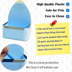 Rabbit Food Bowl Food Box Feed Box Automatic Feeder Overturned Trough 2 Pieces Blue Rabbit Food Bowl Food Box Feed Box Automatic Feeder Overturned Trough 2 Pieces Blue