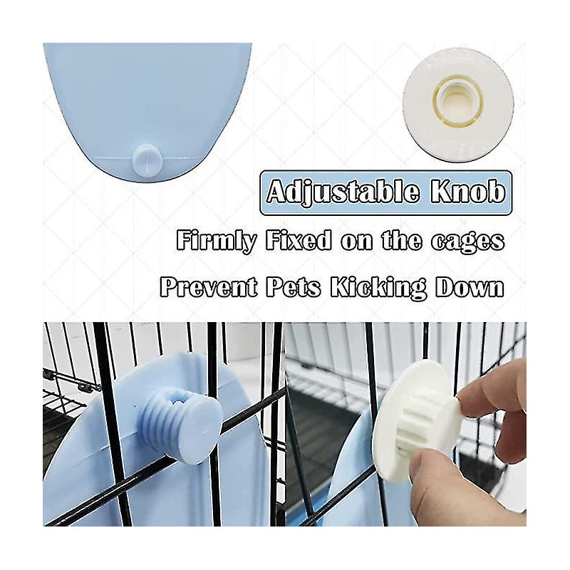 Rabbit Food Bowl Food Box Feed Box Automatic Feeder Overturned Trough 2 Pieces Blue