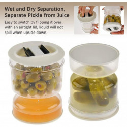 Pickle Olive Hourglass Jar - Airtight Food Container with Strainer Lid Pickle Olive Hourglass Jar - Airtight Food Container with Strainer Lid