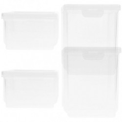 4pcs Transparent Plastic Box Airtight Seasoning Storage Jar Multi-functional Grains Cereals Organizer 4pcs Transparent Plastic Box Airtight Seasoning Storage Jar Multi-functional Grains Cereals Organizer