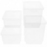 4pcs Transparent Plastic Box Airtight Seasoning Storage Jar Multi-functional Grains Cereals Organizer